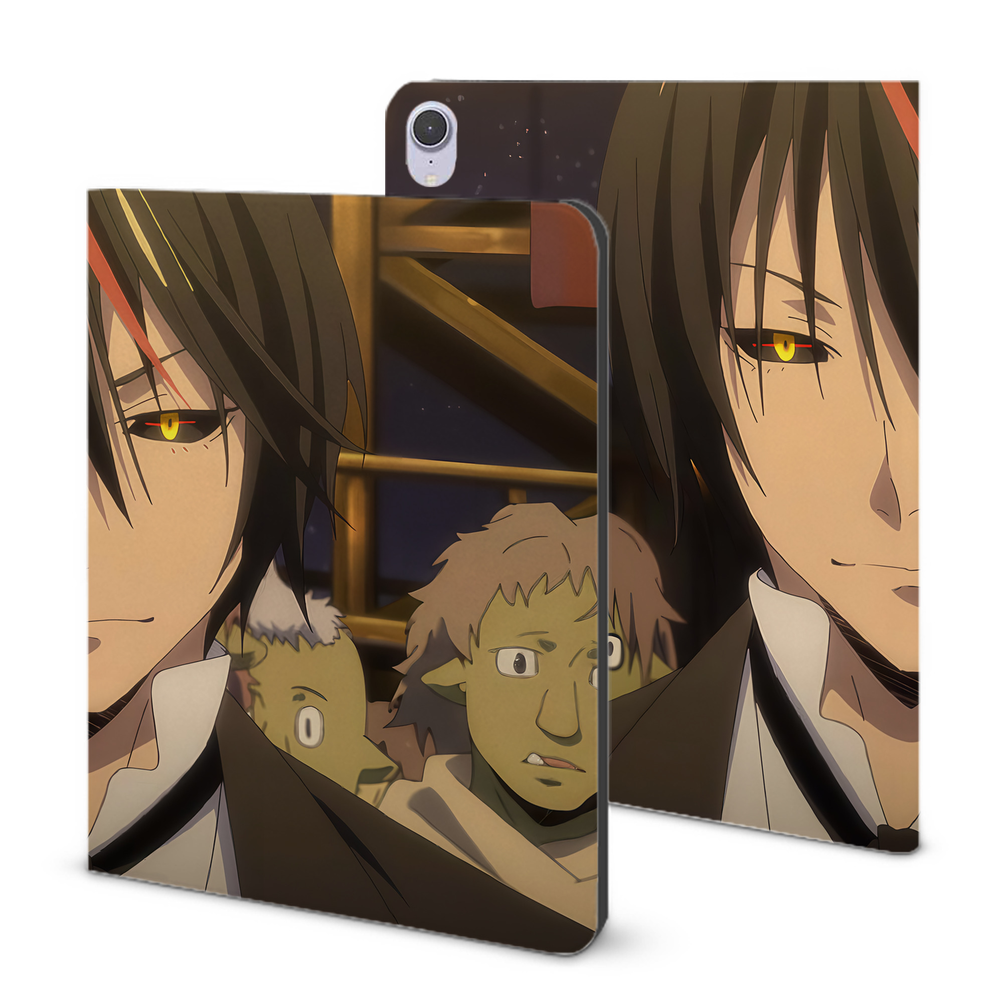 （画像用） 転スラ Regarding Reincarnated to Slime IPad ケース ブック型 PUレザー TPU 耐衝撃 軽量 薄型 ペン収納なし 全面保護 IPad 各モデル対応